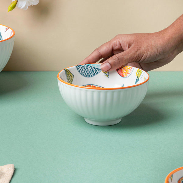 Ukiyo Ceramic Soup Bowl - Bowl, soup bowl, ceramic bowl, snack bowls, curry bowl, popcorn bowls | Bowls for dining table & home decor
