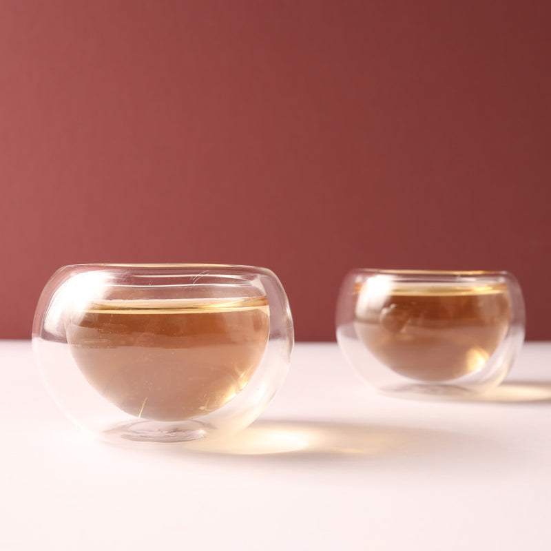 Double Wall Glass Cup - Tea cup set, cup set for dining table, glass tea cup set, modern tea cup set