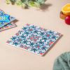 Zellij Blue Cubic Kaleidoscope Patterned Ceramic Trivet 7 Inch