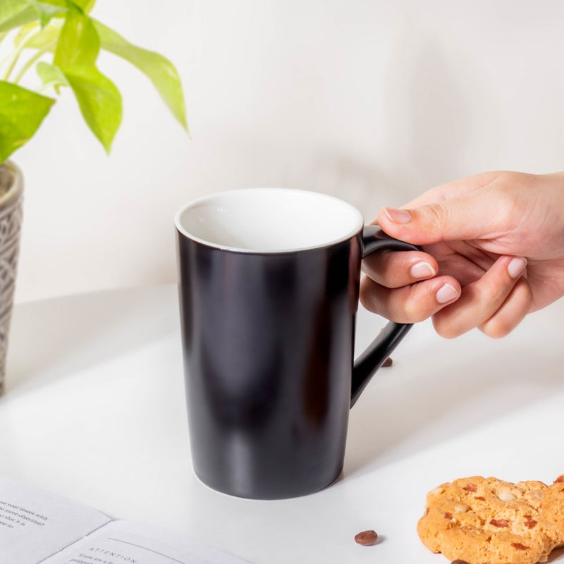 Matt Charcoal Black Mug 350 ml- Mug for coffee, tea mug, cappuccino mug | Cups and Mugs for Coffee Table & Home Decor