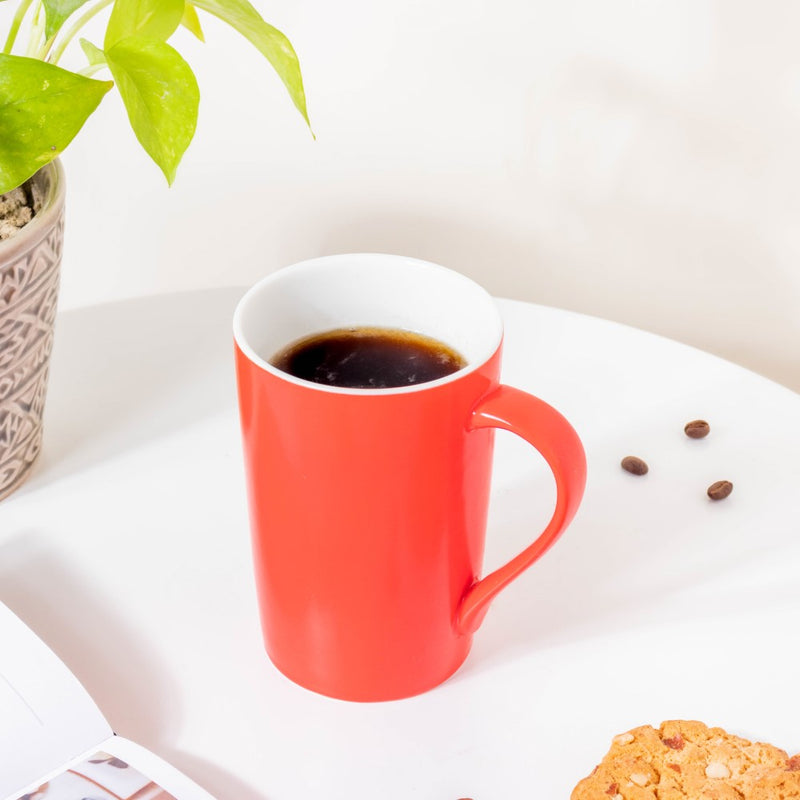 Crimson Matt Red Mug 350 ml- Mug for coffee, tea mug, cappuccino mug | Cups and Mugs for Coffee Table & Home Decor