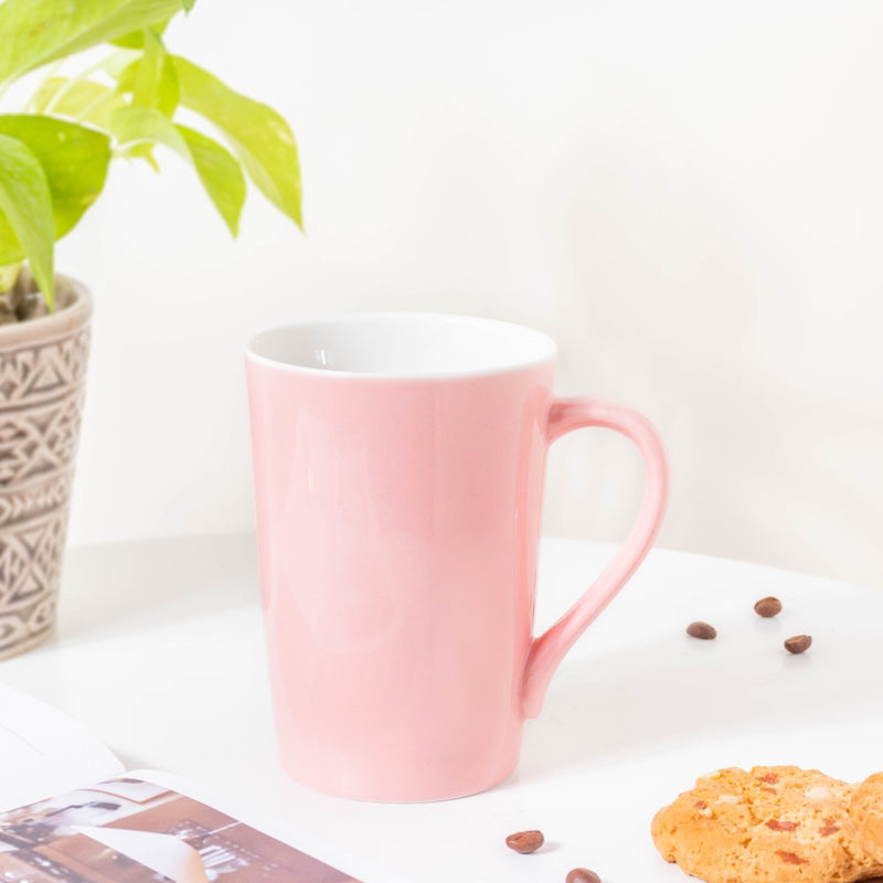 Powder Pink Ceramic Mug 350 ml- Mug for coffee, tea mug, cappuccino mug | Cups and Mugs for Coffee Table & Home Decor
