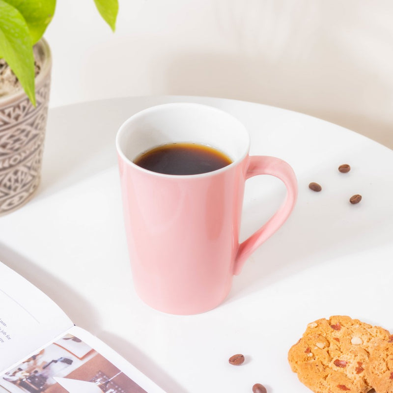 Powder Pink Ceramic Mug 350 ml- Mug for coffee, tea mug, cappuccino mug | Cups and Mugs for Coffee Table & Home Decor