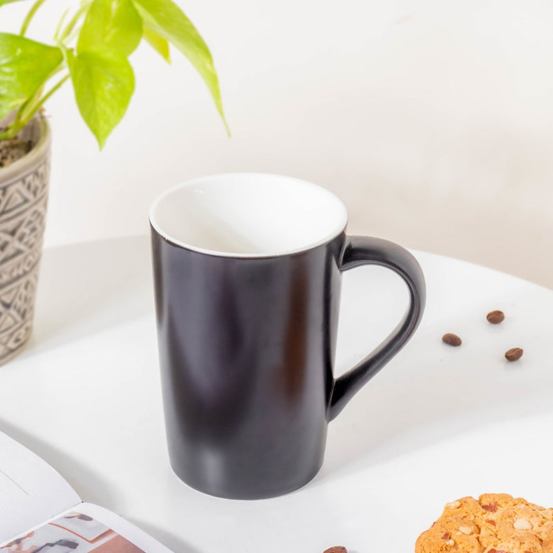 Matt Charcoal Black Mug 350 ml- Mug for coffee, tea mug, cappuccino mug | Cups and Mugs for Coffee Table & Home Decor
