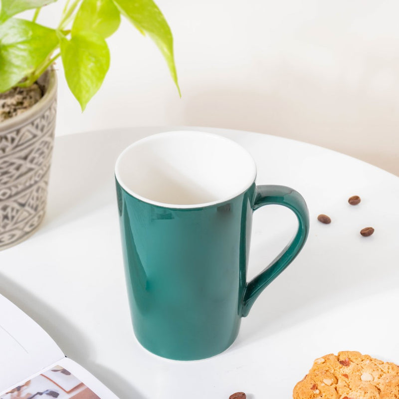 Viridian Green Ceramic Mug 350 ml- Mug for coffee, tea mug, cappuccino mug | Cups and Mugs for Coffee Table & Home Decor