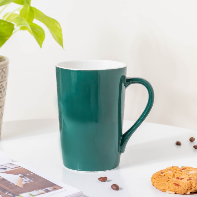 Viridian Green Ceramic Mug 350 ml- Mug for coffee, tea mug, cappuccino mug | Cups and Mugs for Coffee Table & Home Decor