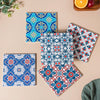 Zellij Traditional Moroccan Patterned Multicolor Square Trivet
