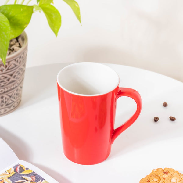 Scarlet Red Glossy Mug 350 ml- Mug for coffee, tea mug, cappuccino mug | Cups and Mugs for Coffee Table & Home Decor
