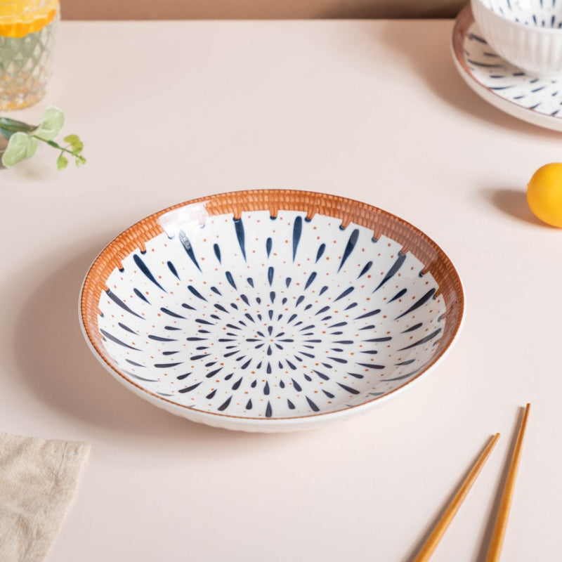 Dewdrop Ceramic Snack Dish 8 Inch - Serving plate, snack plate, dessert plate | Plates for dining & home decor