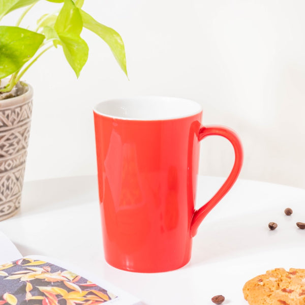 Scarlet Red Glossy Mug 350 ml- Mug for coffee, tea mug, cappuccino mug | Cups and Mugs for Coffee Table & Home Decor