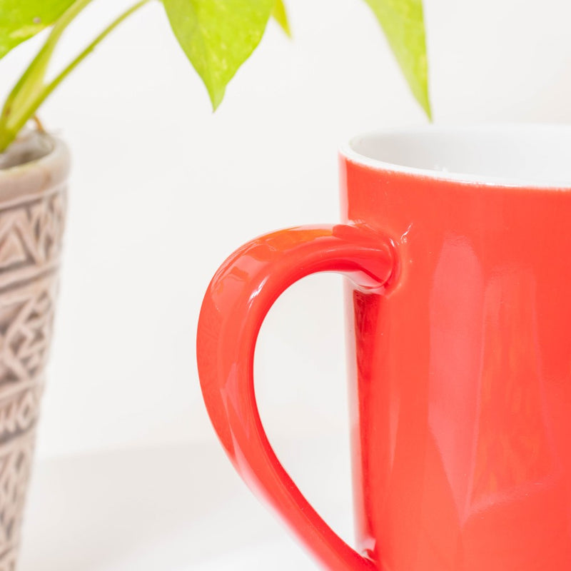 Scarlet Red Glossy Mug 350 ml- Mug for coffee, tea mug, cappuccino mug | Cups and Mugs for Coffee Table & Home Decor