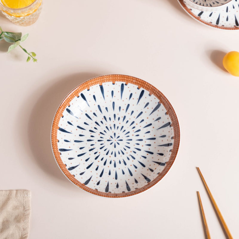 Dewdrop Ceramic Snack Dish 8 Inch - Serving plate, snack plate, dessert plate | Plates for dining & home decor