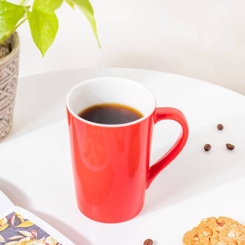 Scarlet Red Glossy Mug 350 ml- Mug for coffee, tea mug, cappuccino mug | Cups and Mugs for Coffee Table & Home Decor