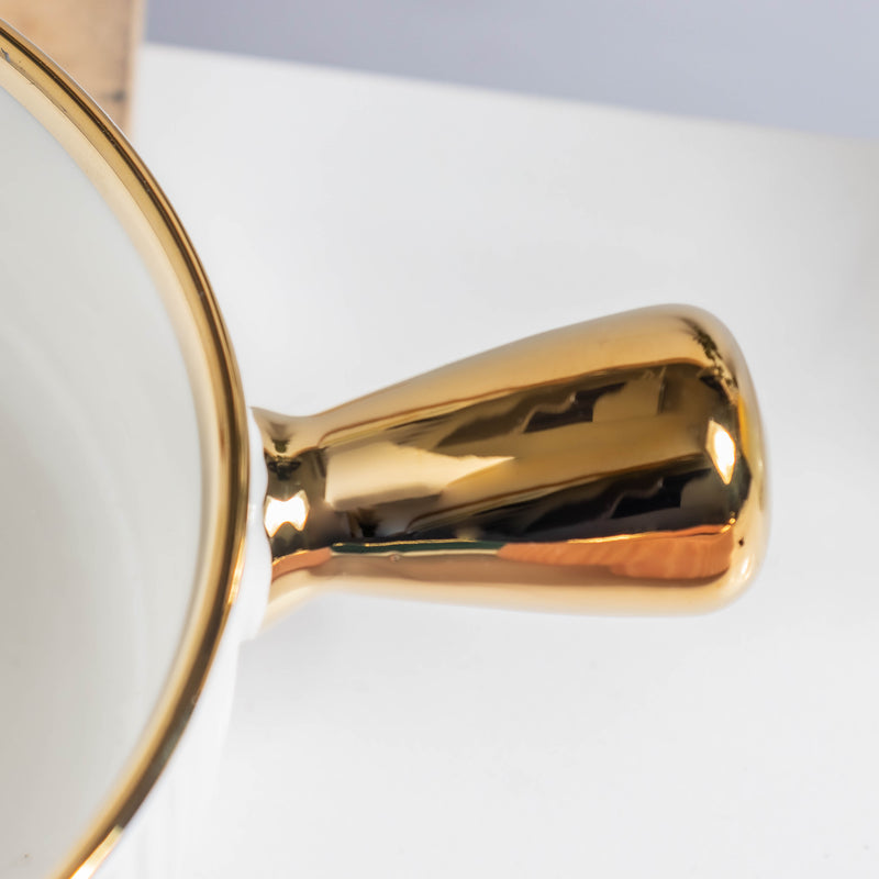 Ribbed Snack Bowl With Handle 500 ml - Bowl,ceramic bowl, snack bowls, curry bowl, popcorn bowls | Bowls for dining table & home decor