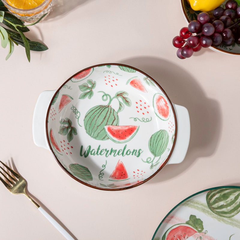 Watermelon Baking Bowl With Handles 7.5 Inch 500 ml - Baking Dish