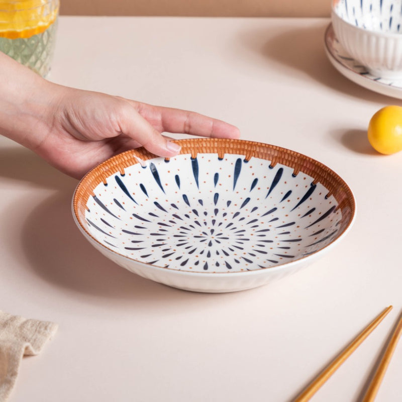 Dewdrop Ceramic Snack Dish 8 Inch - Serving plate, snack plate, dessert plate | Plates for dining & home decor