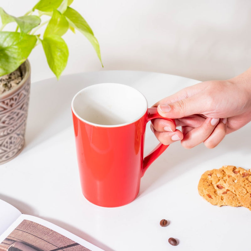 Scarlet Red Glossy Mug 350 ml- Mug for coffee, tea mug, cappuccino mug | Cups and Mugs for Coffee Table & Home Decor