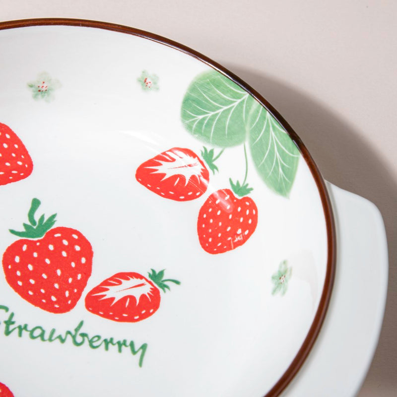 Strawberry Baking Bowl With Handles 7.5 Inch 500 ml - Baking Dish