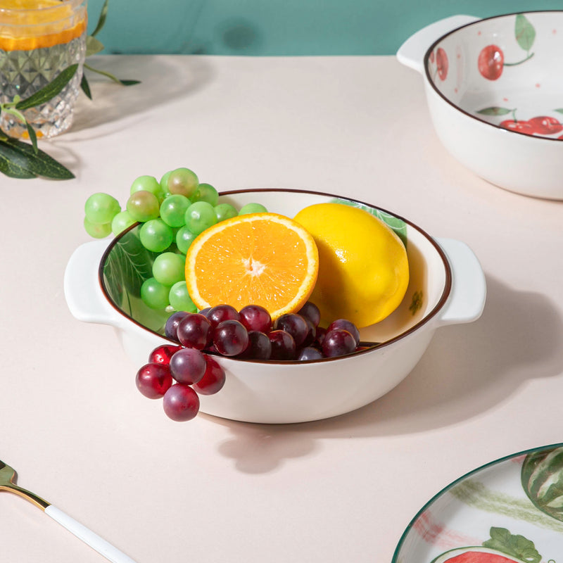 Strawberry Baking Bowl With Handles 7.5 Inch 500 ml - Baking Dish