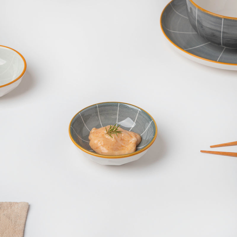 Willow Dark Grey Textured Dip Bowl - Bowl, ceramic bowl, dip bowls, chutney bowl, dip bowls ceramic | Bowls for dining table & home decor 