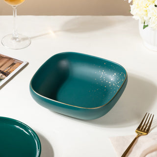 Cara Square Serving Bowl - Midnight Green