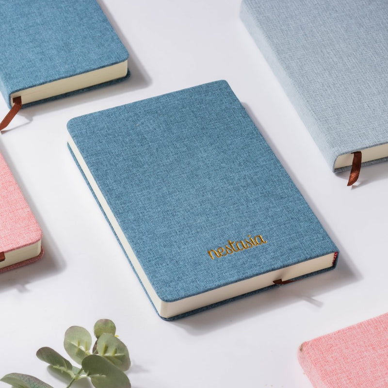 Blooming Blue Hardbound Notebook 128 Pages