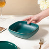 Cara Square Serving Bowl - Midnight Green - Bowl, ceramic bowl, serving bowls, noodle bowl, salad bowls, bowl for snacks | Bowls for dining table & home decor