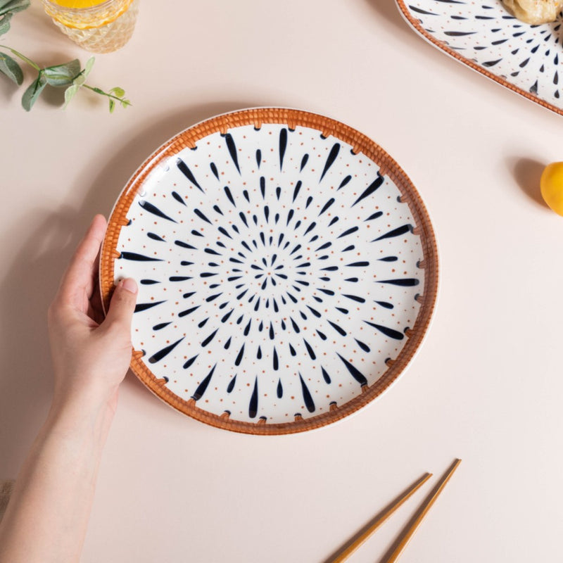 Dewdrop Ceramic Dinner Plate 10 Inch - Serving plate, snack plate, ceramic dinner plates| Plates for dining table & home decor