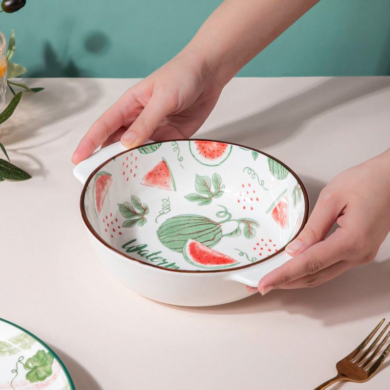 Watermelon Baking Bowl With Handles 7.5 Inch 500 ml - Baking Dish