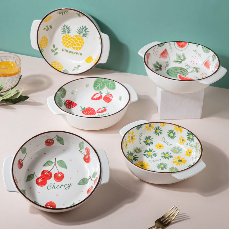 Daisy Baking Bowl With Handles 7.5 Inch 500 ml - Baking Dish