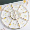 Pineapple Snack And Tai Chi Plates Set Of 10 - Serving plate, snack plate, momo plate, plate with compartment | Plates for dining table & home decor