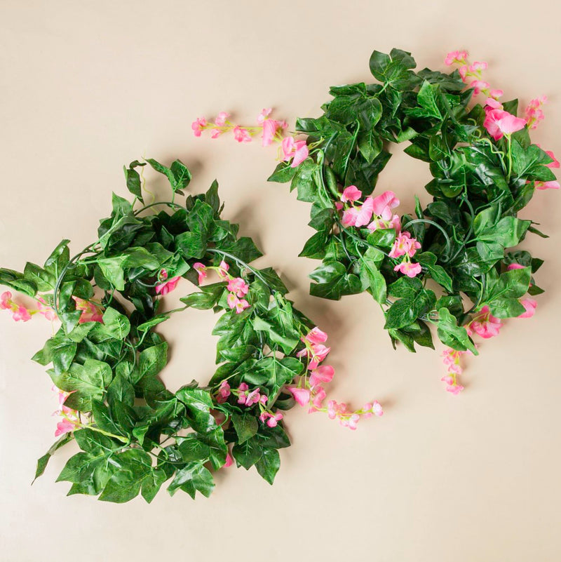 Party Decor Floral Vine Set of 2 Pink - Artificial flower | Flower for vase | Home decor item | Room decoration item