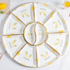 Pineapple Snack And Tai Chi Plates Set Of 10 - Serving plate, snack plate, momo plate, plate with compartment | Plates for dining table & home decor