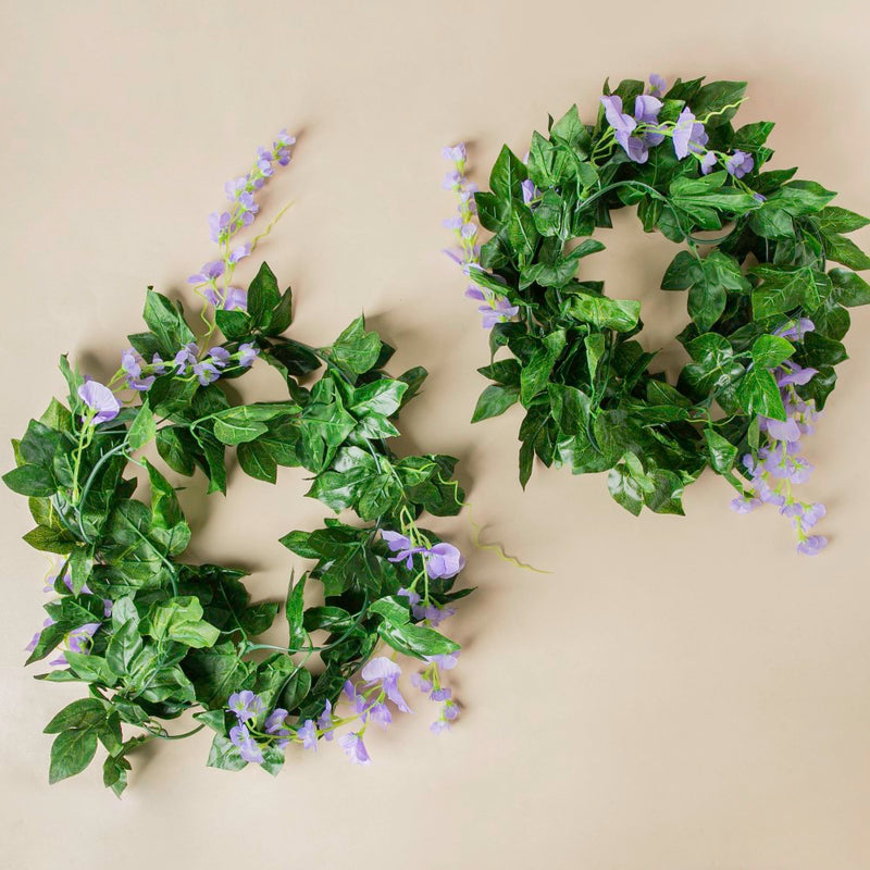 Party Decor Floral Vine Set of 2 Purple - Artificial flower | Flower for vase | Home decor item | Room decoration item