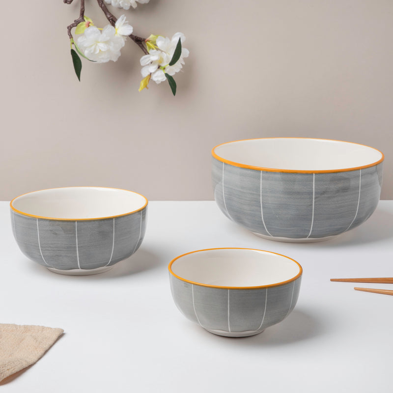 Willow Dark Grey Snack Bowl Small 250 ml - Bowl,ceramic bowl, snack bowls, curry bowl, popcorn bowls | Bowls for dining table & home decor