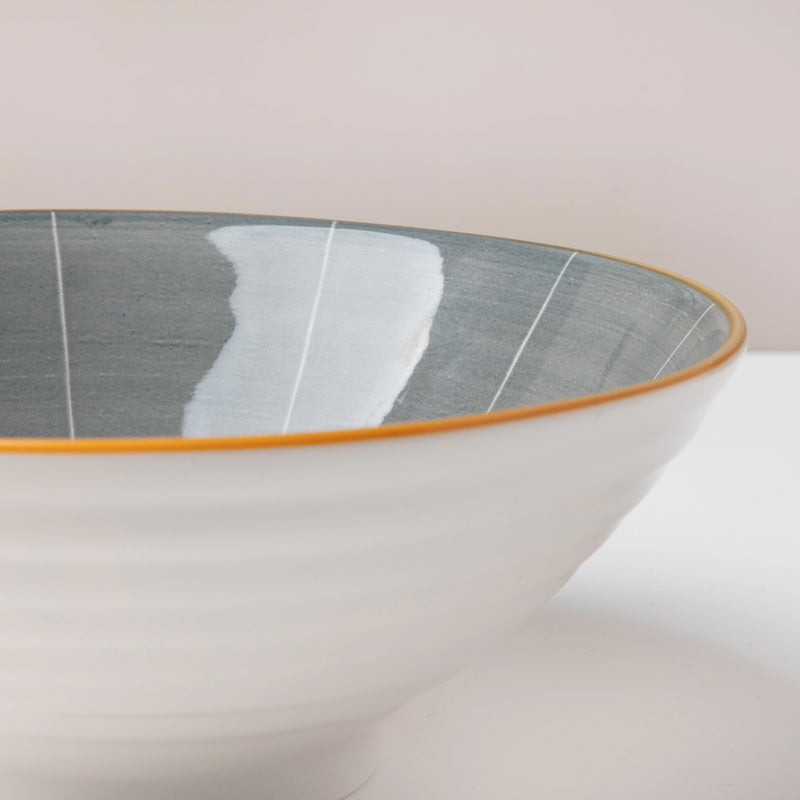 Willow Dark Grey Ceramic 8 inch Ramen Bowl 800 ml - Soup bowl, ceramic bowl, ramen bowl, serving bowls, salad bowls, noodle bowl | Bowls for dining table & home decor