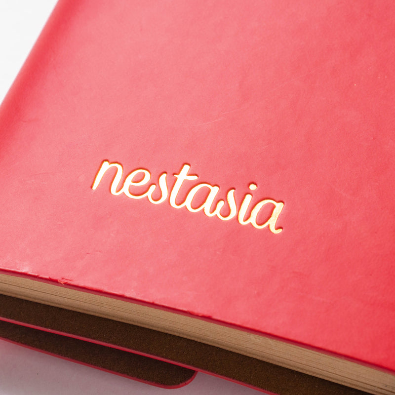 Wanderlust Leather Journal With Leaf Tassel Red 75 Pages