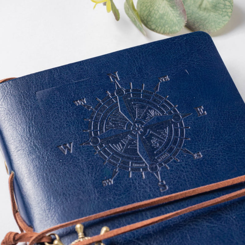 Seafarer Leather Journal With Anchor And Helm Tassel Strap Blue 75 Pages