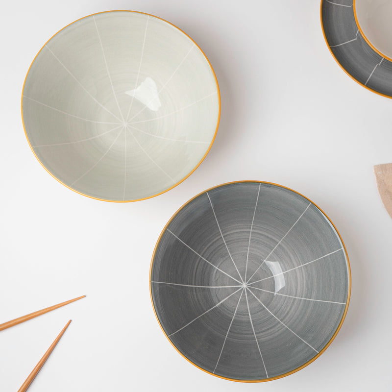 Willow Light Grey 8 inch Ramen Bowl 800 ml - Soup bowl, ceramic bowl, ramen bowl, serving bowls, salad bowls, noodle bowl | Bowls for dining table & home decor
