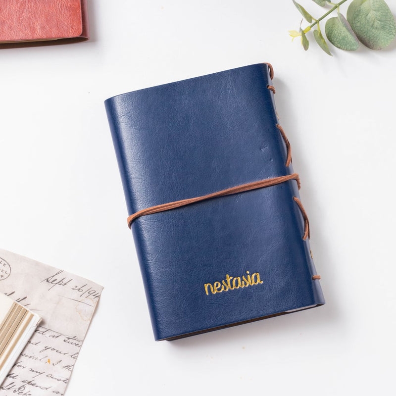 Seafarer Leather Journal With Anchor Tassel Blue 75 Pages