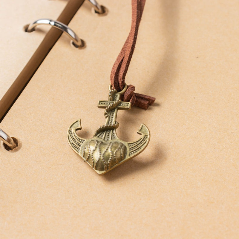 Seafarer Leather Journal With Anchor Tassel Brown 75 Pages