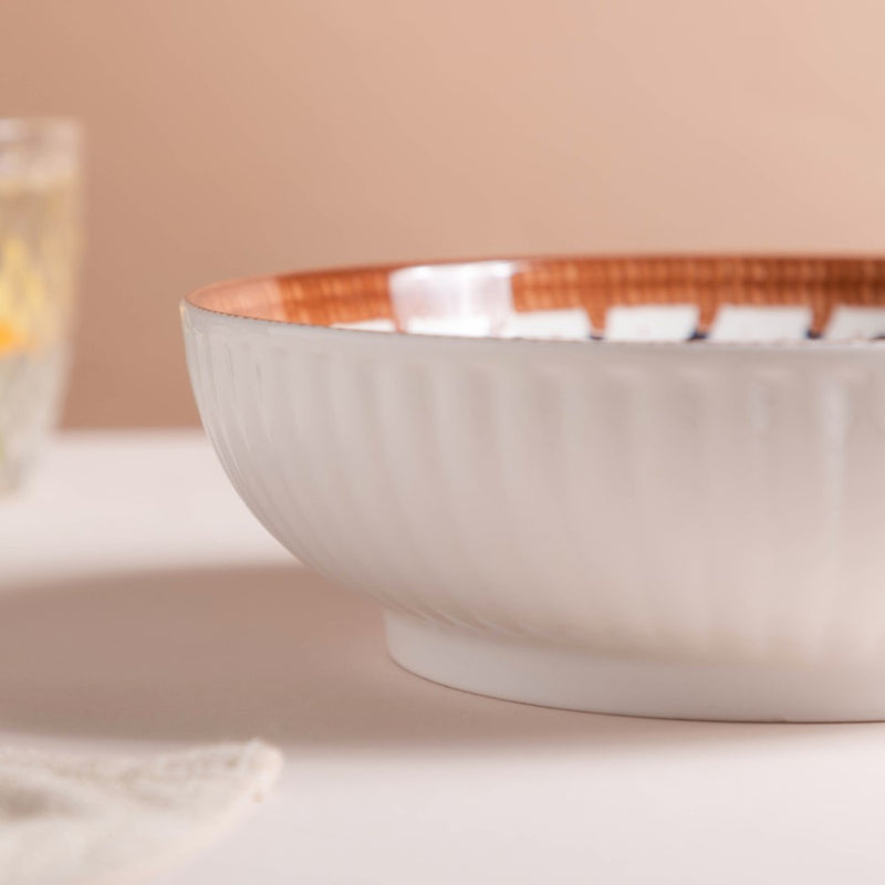 Dewdrop Ceramic Serving Bowl 9 Inch 1 L - Bowl, ceramic bowl, serving bowls, noodle bowl, salad bowls, bowl for snacks, large serving bowl | Bowls for dining table & home decor