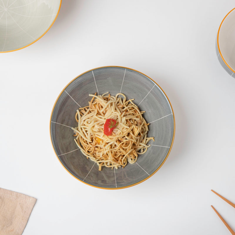 Willow Dark Grey Ceramic 8 inch Ramen Bowl 800 ml - Soup bowl, ceramic bowl, ramen bowl, serving bowls, salad bowls, noodle bowl | Bowls for dining table & home decor