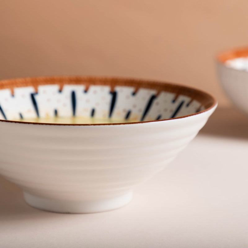 Dewdrop Ceramic Ramen Bowl 8 Inch 750 ml - Soup bowl, ceramic bowl, ramen bowl, serving bowls, salad bowls, noodle bowl | Bowls for dining table & home decor