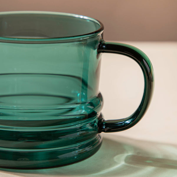 Emerald Modern Glass Cup 350ml- Tea cup, coffee cup, cup for tea | Cups and Mugs for Office Table & Home Decoration