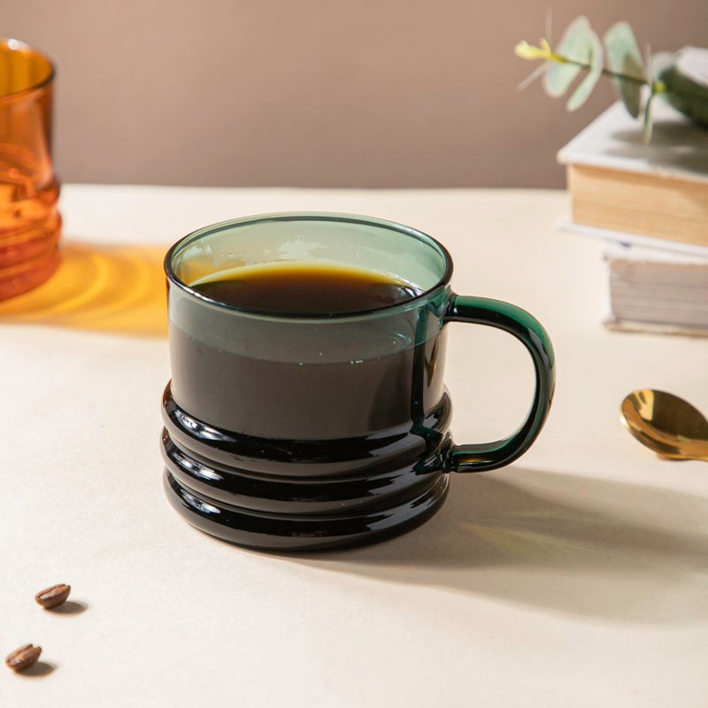 Emerald Modern Glass Cup 350ml- Tea cup, coffee cup, cup for tea | Cups and Mugs for Office Table & Home Decoration