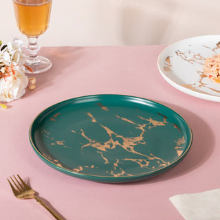Sleek Marble Dinner Plate Green 10 Inch