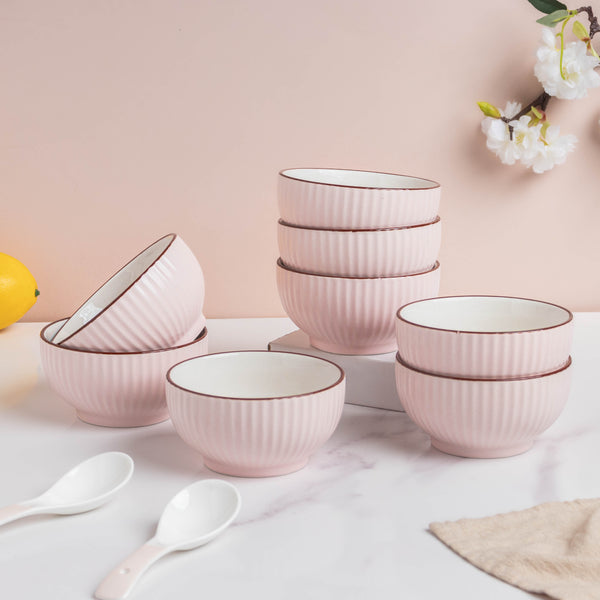 Rosy Pink Snack Set For 8
