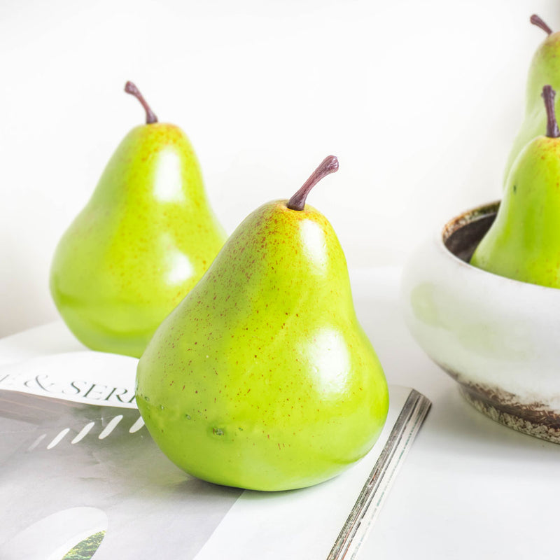 Decorative Pears Set Of 5 Green - Artificial Plant | Flower for vase | Home decor item | Room decoration item