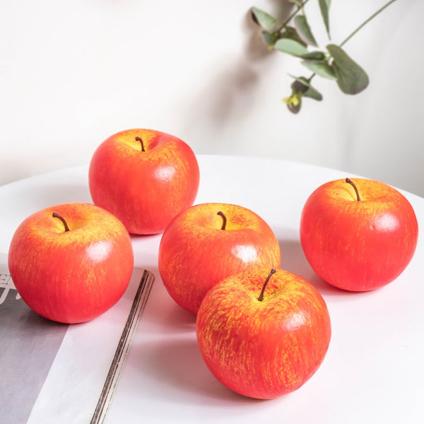 Apple Decor Set Of 5 Red